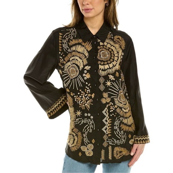 Johnny Was Antonia Kimono Oversized Silk Button Down Silk Shirt - NWT! - Picture 14 of 15